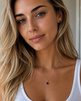 Silver Crystal Charm Birthstone Necklace