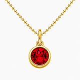 Gold Crystal Charm Birthstone Necklace