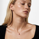 Gold Crystal Charm Birthstone Necklace