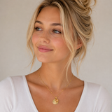 Gold Milgrain Birthstone Necklace