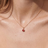 Gold Crystal Charm Birthstone Necklace