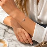 Silver Crystal Birthstone Bracelet