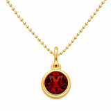Gold Crystal Charm Birthstone Necklace
