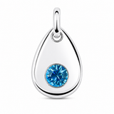 Silver Crystal Teardrop Birthstone Necklace