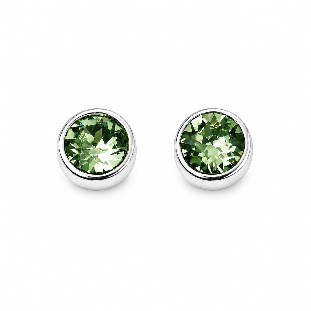 Silver Crystal Birthstone Earrings