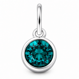 Silver Crystal Charm Birthstone Necklace