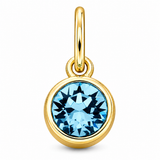 Gold Crystal Charm Birthstone Necklace