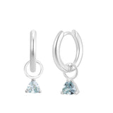 Silver Birthstone Huggie Charm Earring