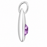 Silver Crystal Teardrop Birthstone Necklace