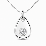 Silver Crystal Teardrop Birthstone Necklace