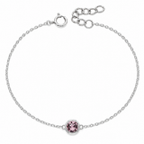 Silver Crystal Birthstone Bracelet