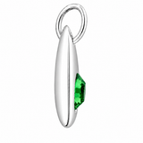 Silver Crystal Teardrop Birthstone Necklace
