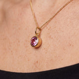 Gold Crystal Charm Birthstone Necklace