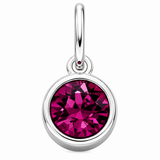 Silver Crystal Charm Birthstone Necklace