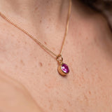 Gold Crystal Charm Birthstone Necklace
