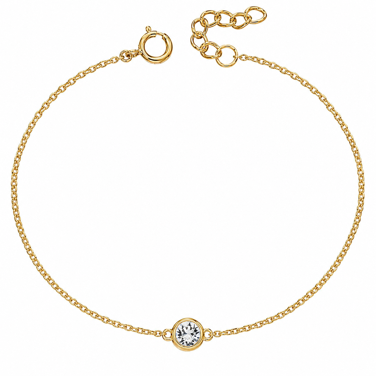 Gold Crystal Birthstone Bracelet