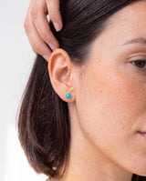 Silver Milgrain Birthstone Earrings