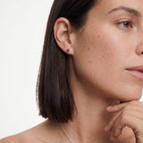 Silver Crystal Birthstone Stud Earrings