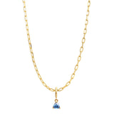 Gold Birthstone Paperclip Charm Necklace