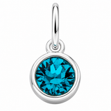 Silver Crystal Charm Birthstone Necklace