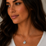 Silver Milgrain Birthstone Necklace