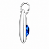 Silver Crystal Teardrop Birthstone Necklace