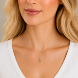 Silver Milgrain Birthstone Necklace