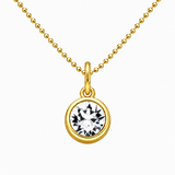 Gold Crystal Charm Birthstone Necklace