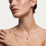 Gold Crystal Charm Birthstone Necklace