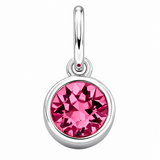 Silver Crystal Charm Birthstone Necklace