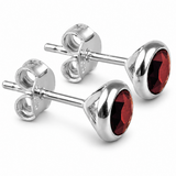 Silver Crystal Birthstone Stud  Earrings