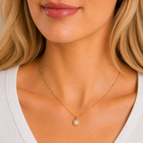 Gold Milgrain Birthstone Necklace