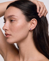 Silver Milgrain Birthstone Earrings