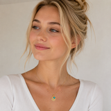 Gold Milgrain Birthstone Necklace