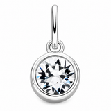 Silver Crystal Charm Birthstone Necklace