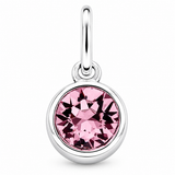 Silver Crystal Charm Birthstone Necklace