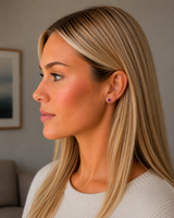 Silver Crystal Birthstone Stud Earrings