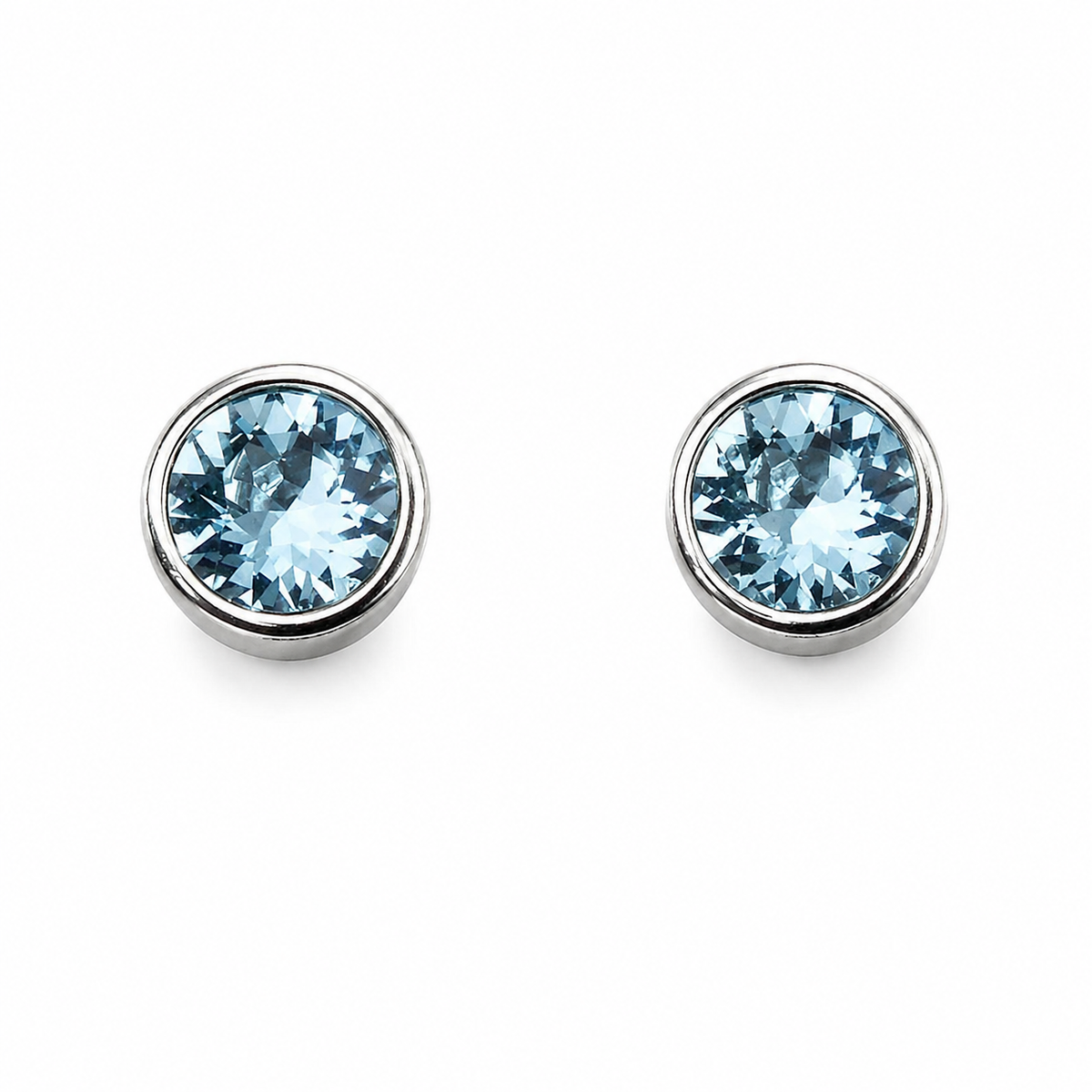 Silver Crystal Birthstone Earrings