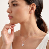 Silver Crystal Teardrop Birthstone Necklace