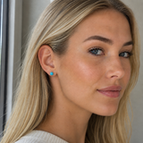 Silver Milgrain Birthstone Earrings