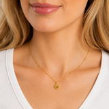 Gold Milgrain Birthstone Necklace