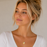 Gold Milgrain Birthstone Necklace