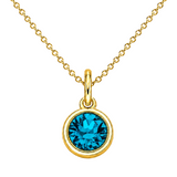Gold Crystal Charm Birthstone Necklace