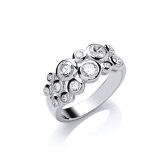 Silver Multi Row Bubble Ring