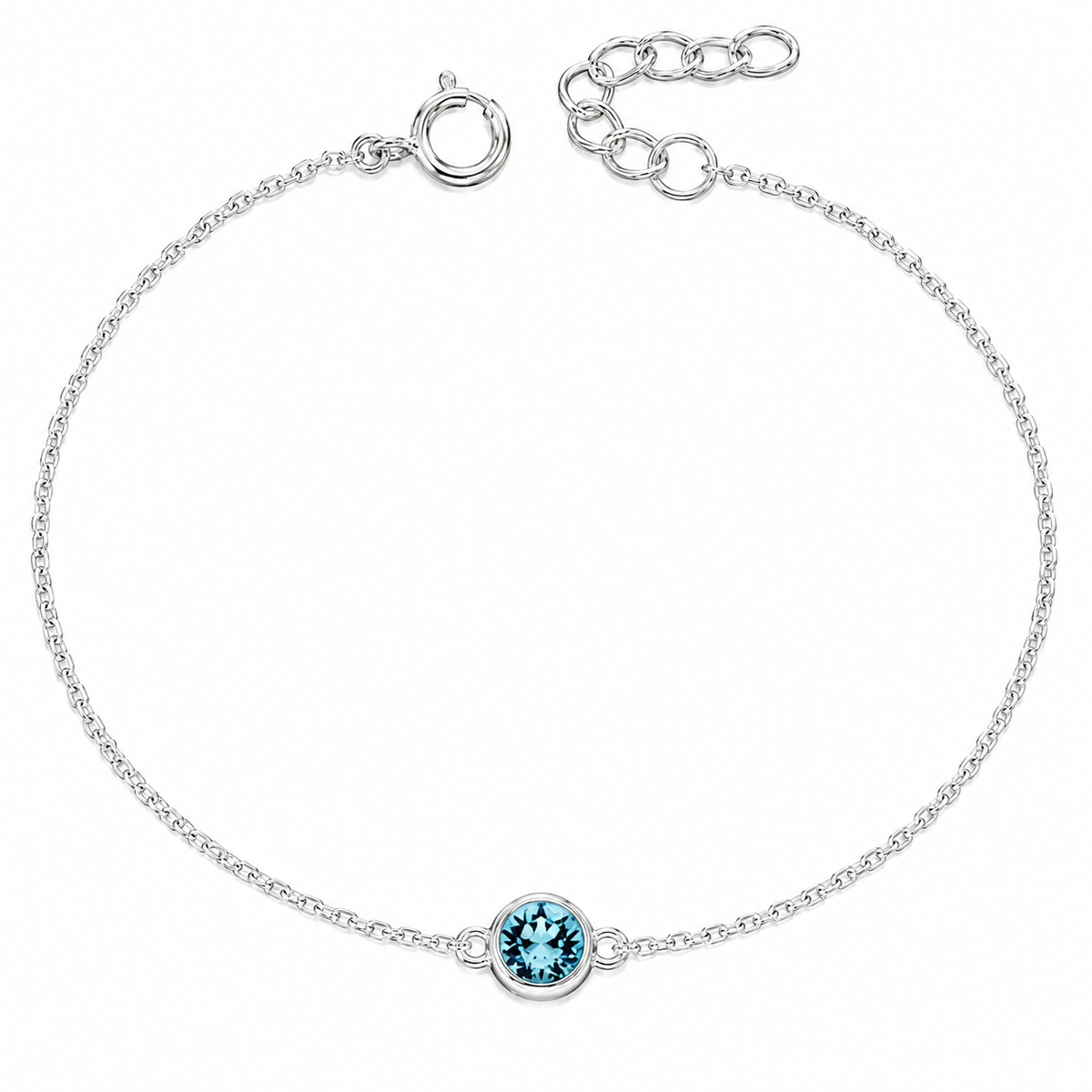 Silver Crystal Birthstone Bracelet