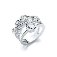 Silver Multi Strand Bubble Ring