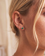 Silver Crystal Birthstone Stud Earrings