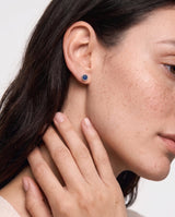Silver Milgrain Birthstone Earrings