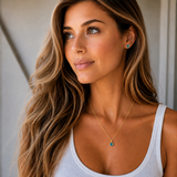 Gold Crystal Charm Birthstone Necklace