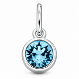 Silver Crystal Charm Birthstone Necklace